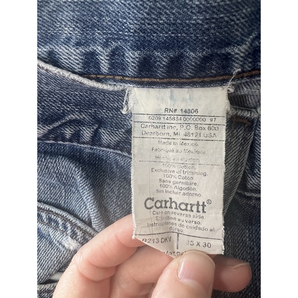 Carhartt Mens Jeans 35x30 Light Wash B17 DKV Traditional Fit Straight Leg - Picture 2 of 7